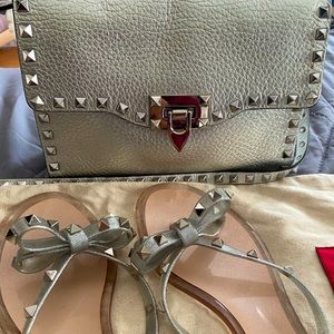 Valentino handbag and matching flip flops